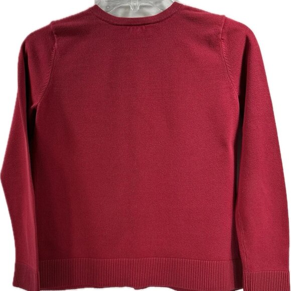 Ann Taylor Loft Petite Women's Red Cardigan Rhinestone Button Front Size XSP - Picture 3 of 6